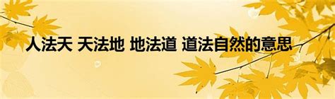 人法地|怎么理解「人法地，地法天，天法道，道法自然」这句话？